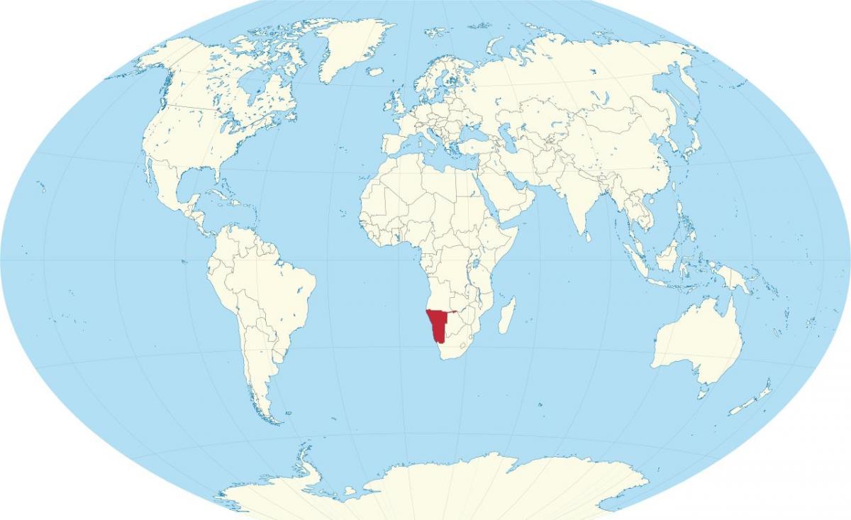 Գտնվելու վայրը Նամիբիան աշխարհի քարտեզի վրա